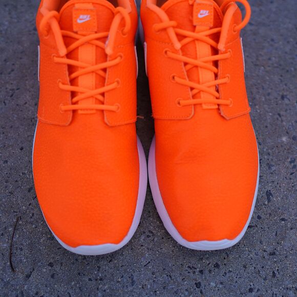 Nike Roshe One Prem 8 Neon Orange Leather "Just Do It" Running Shoes 833928-800 - Picture 6 of 12